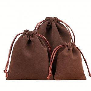 Petite pochette de luxe pour parfum, bracelet, bijoux, en flanelle, avec cordon de serrage, en velours, emballage personnalisé avec logo imprimé - Product Image 5