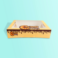 Meilleure vente Boîte de papier à fenêtre jaune personnalisée pour mini emballage de biscuits, de bonbons, de pain et de croissant