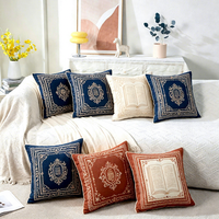 Housse de coussin carrée de luxe en tissu jacquard, couleur et motif personnalisés, nouveau design, taies d'oreiller décoratives pour la maison