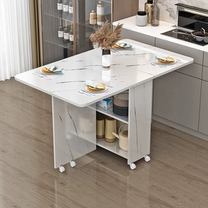 <span class=keywords><strong>Tavolo</strong></span> da <span class=keywords><strong>Pranzo</strong></span> Pieghevole in <span class=keywords><strong>Legno</strong></span> HONGHE per Cucina Salvaspazio, <span class=keywords><strong>Allungabile</strong></span> e Movibile con 2 Cassetti e Scaffale Richiudibile - Product Image 1