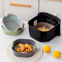 Silicone pour Airfryer Liners Drainable Oil Accessoire pour Airfryer Panier Four Micro-ondes Plats De Cuisson