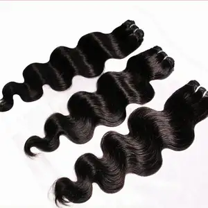 Cabello camboyano 100% crudo sin procesar, cutícula alineada, grado barato 10a body wave, vendedor de cabello camboyano virgen