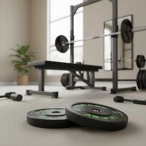 IFAST Plaques de poids pour bumper 25 lb en acier avec insert en caoutchouc pour entraînement de force à domicile, développé couché, durable - Product Image 2