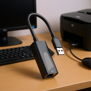 Adaptateur USB vers Ethernet Gigabit pour connexion imprimante-ordinateur Jays Printer Parts And Supply, noir - Product Image 2