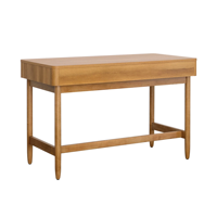 Combohome Surface solide en bois rotin bureau bureau blanc ordinateur bureaux à domicile avec étagère Table d'étude en bois