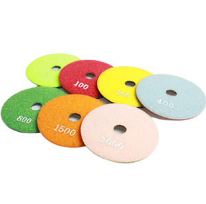 4 אינץ 'יהלום באיכות גבוהה ליטוש 100 מ "מ עגול רפידות ליטוש יבש עבור גרניט אבן שיש 50 # - Product Image 3
