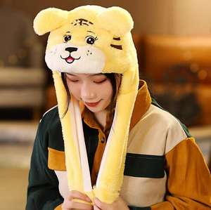 Cartone animato <span class=keywords><strong>Fuzzy</strong></span> LED cappello di coniglio simpatico giocattolo di peluche invernale per le donne con orecchie in movimento e coniglietto luminoso divertente peluche - Product Image 6