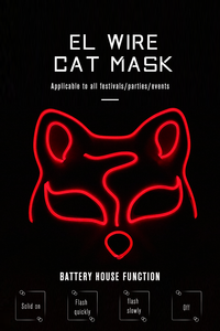 <span class=keywords><strong>Son</strong></span> Réactif Souriant Chat EL Fil Street Dance Rave Party Masque - Product Image 3