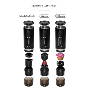 Cafetera Automática Pequeña, Cafetera de Cápsulas con Calentamiento Automático, Molino de Café Eléctrico Portátil Inalámbrico para <span class=keywords><strong>Camping</strong></span> - Product Image 5