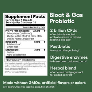 ผลิตภัณฑ์เสริมอาหารโปรไบโอติกสำหรับผู้ใหญ่ OEM ช่วยเพิ่มสุขภาพของจุลินทรีย์ในลำไส้และลดอาการท้องอืด/แก๊ส<span class=keywords><strong>2</strong></span>เม็ดทุกวัน30แคปซูล - Product Image 4