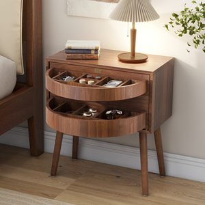 โต๊ะข้างเตียงสไตล์มิดเซ็นจูรี่โมเดิร์นพร้อมลิ้นชักหมุนได้ - Product Image 1