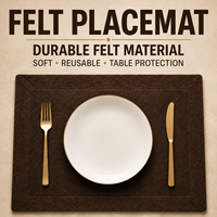 Vente en gros de sets de table en feutre brun foncé personnalisés, géométriques, en relief, rectangulaires, pour la maison, l'hôtel, le restaurant