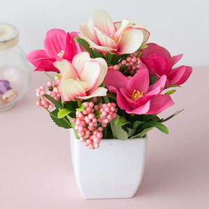 Vente <span class=keywords><strong>en</strong></span> gros petite fleur artificielle <span class=keywords><strong>en</strong></span> plastique mini bonsaï ornement de table à manger floral décoration intérieure de salon - Product Image 1