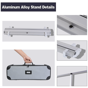 Support de bannière rétractable tendance 2026 - 85x200cm en aluminium argent/<span class=keywords><strong>noir</strong></span> pour les halls de vente au détail |   Impression de logo, taille personnalisée - Product Image 2