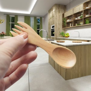 Cuillère à thé en bambou plaquée or avec logo personnalisé, manche long, pour confiture, café, dessert, capacité de 10 ml, jetable, pour cadeaux modernes à la maison - Product Image 2