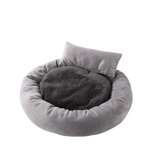 Großhandel Modernes Einfarbiges Samt-Haustierbett Winter Warmes Plüsch-Fleece Maschinenwaschbares Weiches Hundebett Heizung für Kleine Mittelgroße Hunde Katzen - Product Image 5