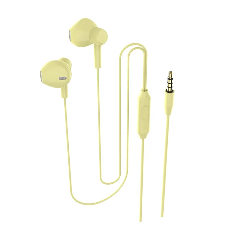 Wholesale products stereo headphone in ear 1.2M 3.5mm wired earphone with mic