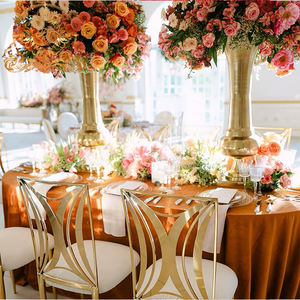 Silla <span class=keywords><strong>de</strong></span> Comedor Apilable <span class=keywords><strong>de</strong></span> Acero Inoxidable Dorado, Diseño Nórdico Moderno y Lujoso, <span class=keywords><strong>para</strong></span> Bodas, Eventos, Banquetes y Hoteles - Product Image 6