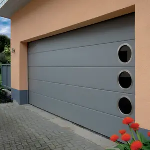 Porta sezionale automatica del Garage di alta qualità con le finestre rotonde