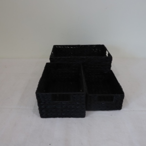 Đặt 3 giỏ lục bình hình chữ nhật có tay cầm để kệ để tổ chức Chất lượng cao - Product Image 4