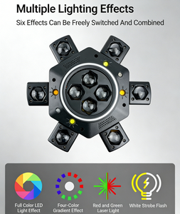 Lumière <span class=keywords><strong>de</strong></span> scène mobile à tête mobile à télécommande 120W, 6 bras LED, tête mobile DMX, éclairage d'effets <span class=keywords><strong>de</strong></span> scène RGBW complet pour discothèque, soirées en boîte <span class=keywords><strong>de</strong></span> <span class=keywords><strong>nuit</strong></span> - Product Image 4