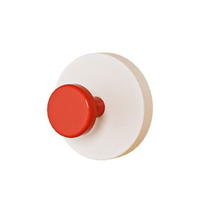 Dopamine Contrast Round Button Hook Self Adhesive <b>Wall</b> Mounted Plastic Removable Single Tier Bathroom Kitchen <b>Key</b> <b>Holder</b> - Product Image 5