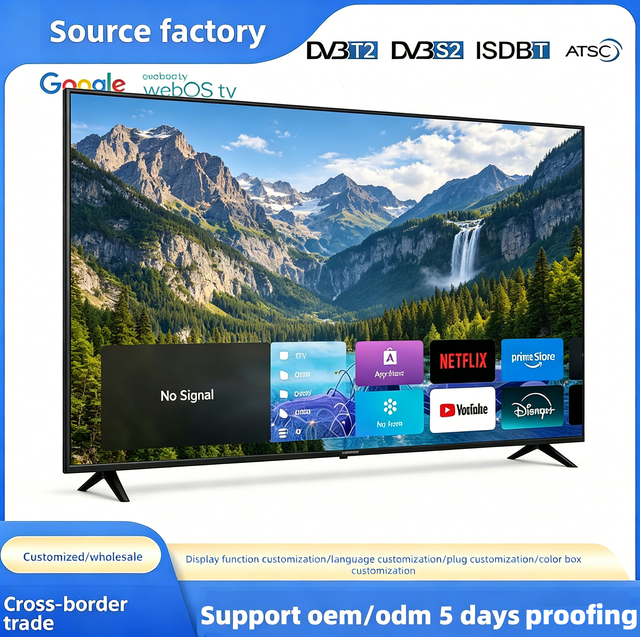 Manufacturer Wholesale 55 65 75 85 Inch OEM Customizable Television Flat Huge Screen 4k Ultra HD Smart TV