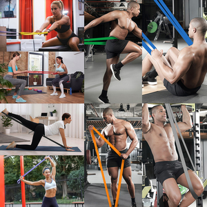 Exercise Resistance <b>Bands</b> Set 8 Colors Latex Fitness <b>Workout</b> Equipment for Adults Durable Stretching Exercise <b>bands</b> - Product Image 4