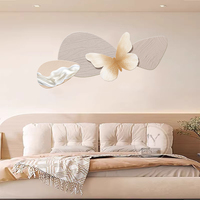 Cremefarbenes Tier-Schmetterling-Blumen-Wandbild für Schlafzimmer, Wohnzimmer, Sofa-Hintergrund, Kristallporzellan, Umweltfreundlich
