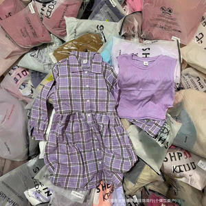 Conjunto de Ropa Casual para Niños para <span class=keywords><strong>SHEIN</strong></span>, Lotes Mixtos de Exportación con Vestidos de Varios Patrones de Dibujos Animados en Tela de Estambre, Liquidación de Stock - Product Image 6