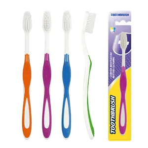 Brosse à dents manuelle en plastique orthodontique adulte souple de marque privée à faible coût pour le voyage