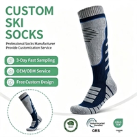Chaussettes de ski tricotées à semelle éponge, antibactériennes, résistantes à l'usure, absorbant la transpiration, chaudes, pour homme et femme, personnalisables