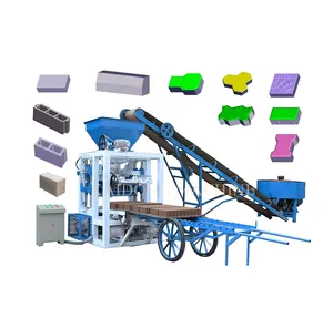 Machine de fabrication de blocs à emboîtement semi-automatique, bloc creux en béton, machine de fabrication de briques, QT4-23A