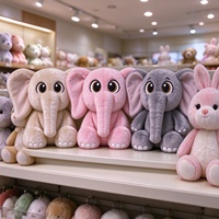 Peluche Éléphant Personnalisée, Jouet Doux et Sûr pour Bébé, Peluches en Gros, Broderie, Cadeau Souvenir d'Anniversaire