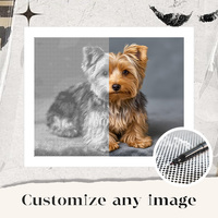 Kit de Peinture à l'Huile Personnalisé avec Photo, Dessin de Points Circulaires Personnalisés, pour Adultes, Enfants, Débutants, Dropshipping