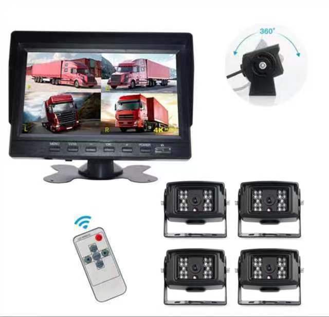 Customized 4Channel Heavy Truck School Bus 10.1" DVR Monitro with 4PCS SBD Proximity Sensor Camera