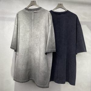 Logo personnalisé de haute qualité lavage à l'acide blanc plaine en détresse 100% coton surdimensionné Streetwear vêtements pour homme t-shirts fabricant - Product Image 2