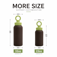 Bouteille d'eau isotherme à large ouverture avec anneau magnétique pour téléphone, en acier inoxydable, bouteille de sport, logo personnalisé pour la salle de sport, les voyages, cadeau