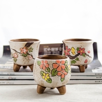Pot de fleurs en céramique coréen pour plantes succulentes et cactus, mini décoration colorée, cadeau mignon pour fille