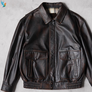 Commercio all'ingrosso invernale Bomber fabbrica all'aperto taglie forti moda stile stile maschio giacche di pelle con Zip Up per gli uomini - Product Image 2