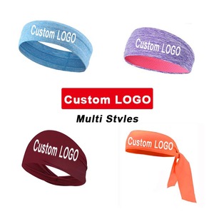 Miễn phí vận chuyển 2025 Bán buôn băng đô thể thao đa năng chất liệu <span class=keywords><strong>polyester</strong></span> spandex co giãn in logo tùy chỉnh 24cm dành cho nam - Product Image 5