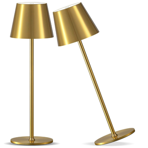 Lámpara <span class=keywords><strong>de</strong></span> Mesa Alta <span class=keywords><strong>de</strong></span> Metal Dorado Senya-Pro, Inalámbrica, Recargable, LED, Regulable al Tacto, Lámpara Decorativa Ambiental para Escritorio, <span class=keywords><strong>Mesita</strong></span> <span class=keywords><strong>de</strong></span> <span class=keywords><strong>Noche</strong></span>, Dormitorio, Hotel - Product Image 2