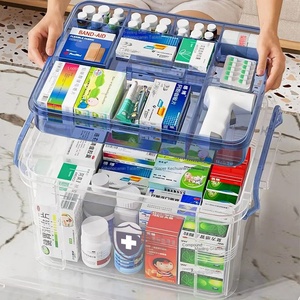 Boîte de rangement pour médicaments transparente en PP pour toute la maison, détachable, à deux niveaux, trousse médicale portable, design classique, capacité de 10 à 20 L - Product Image 4