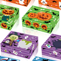 Lot de 12 boîtes à friandises d'Halloween, 4 motifs (fantôme, citrouille, sorcière, moissonneuse-bêche), boîtes cadeaux pour bonbons, fournitures pour fêtes d'Halloween