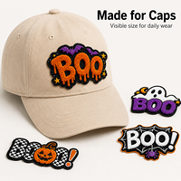 Set de Parches de Chenilla Personalizados de Halloween con Diseños de Fantasma, Calabaza y Telaraña para Gorras y Mochilas, Regalos de Temporada, Venta al por Mayor