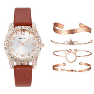 Simple nouvelle mode Amadi décontracté femmes étudiant montre à Quartz numérique Bracelet exquis bracelet en cuir boîtier en alliage pour cadeau - Product Image 5