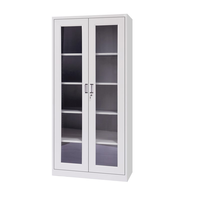 Meubles de rangement modernes en acier avec portes vitrées, adaptés au stockage de documents, armoires de classement verticales, vitrine de rangement