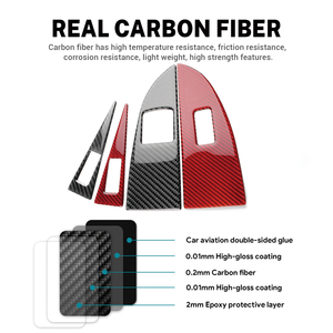 座椅Leon MK1 2005 2006 2007 2008 2009 2010 2011 2012左舵驾驶汽车2门车窗按钮面板的真正软碳纤维贴纸 - Product Image 6