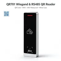 Lecteur de codes QR RFID étanche IP67, scanner de contrôle d'accès Wiegand RS485, système d'entrée de porte avec cartes EM HID MF QR701