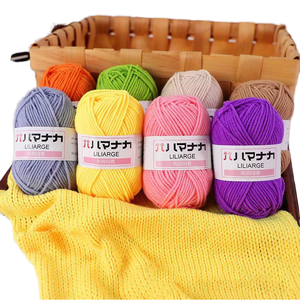 Jp Bán Buôn Đầy Màu Sắc Crochet Sợi Mềm Sữa Bông Sợi 4 Ply Chải Kỹ Tay Đan Sợi - Product Image 3